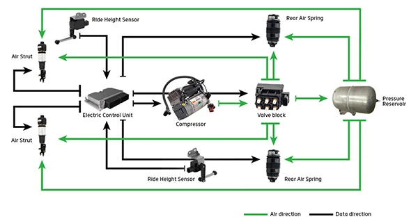 The main components of an air suspension system are The main components of an air suspension system are