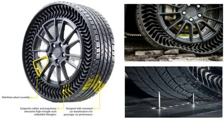 How can airless tires benefit the environment and the drivers?