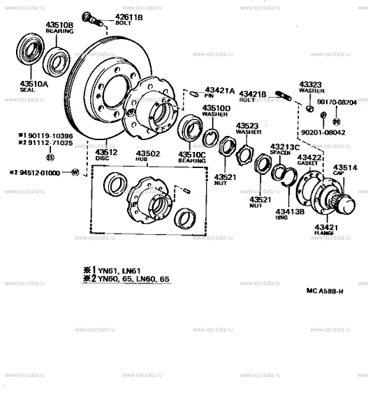 Toyota Hilux Spare Parts List and Part Numbers: Drivetrain
