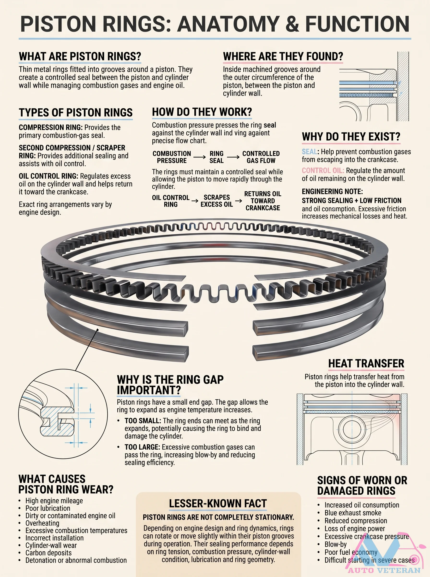 Piston Rings: Anatomy, Function, and Wear Signs