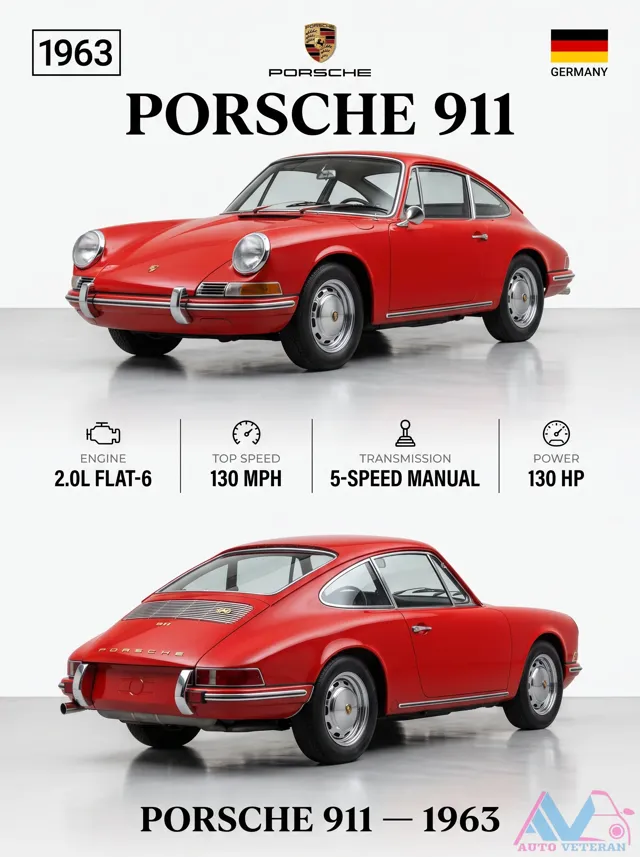 1963 Porsche 911: 2.0L Flat-6, 130 HP