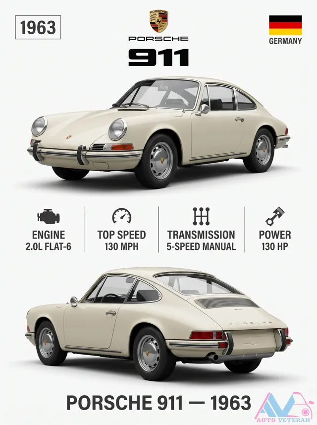 1963 Porsche 911: 2.0L Flat-Six, 130 HP