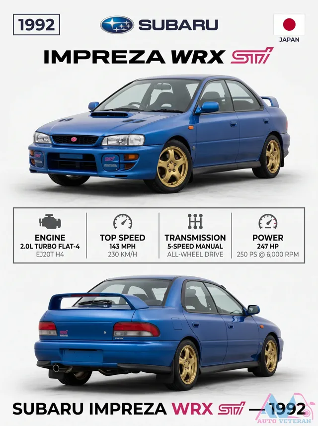 1992 Subaru Impreza WRX 2.0L Turbo Specs