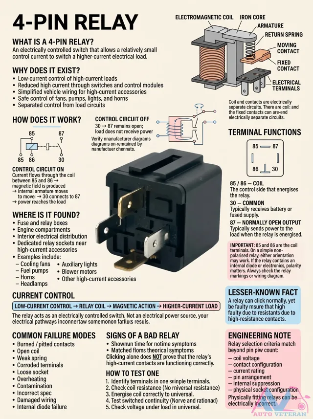 4-Pin Relay: Terminal Functions and How It Works