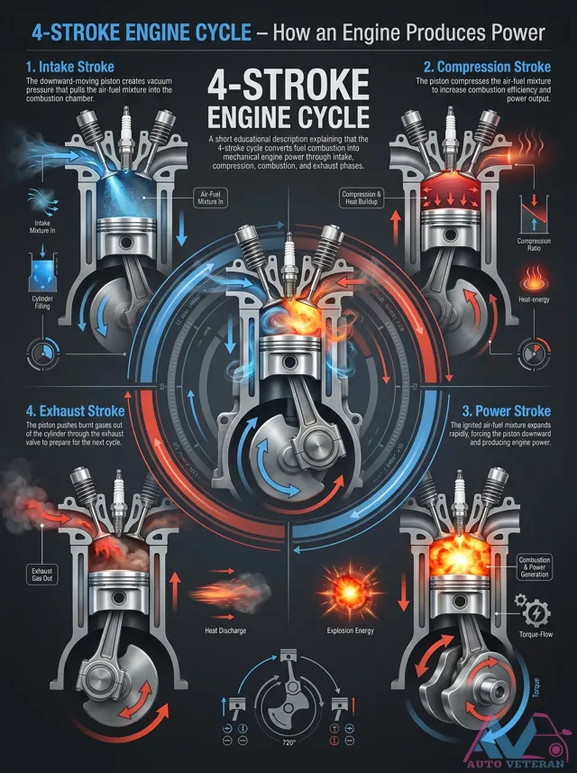 4-Stroke Engine Cycle Phases Explained