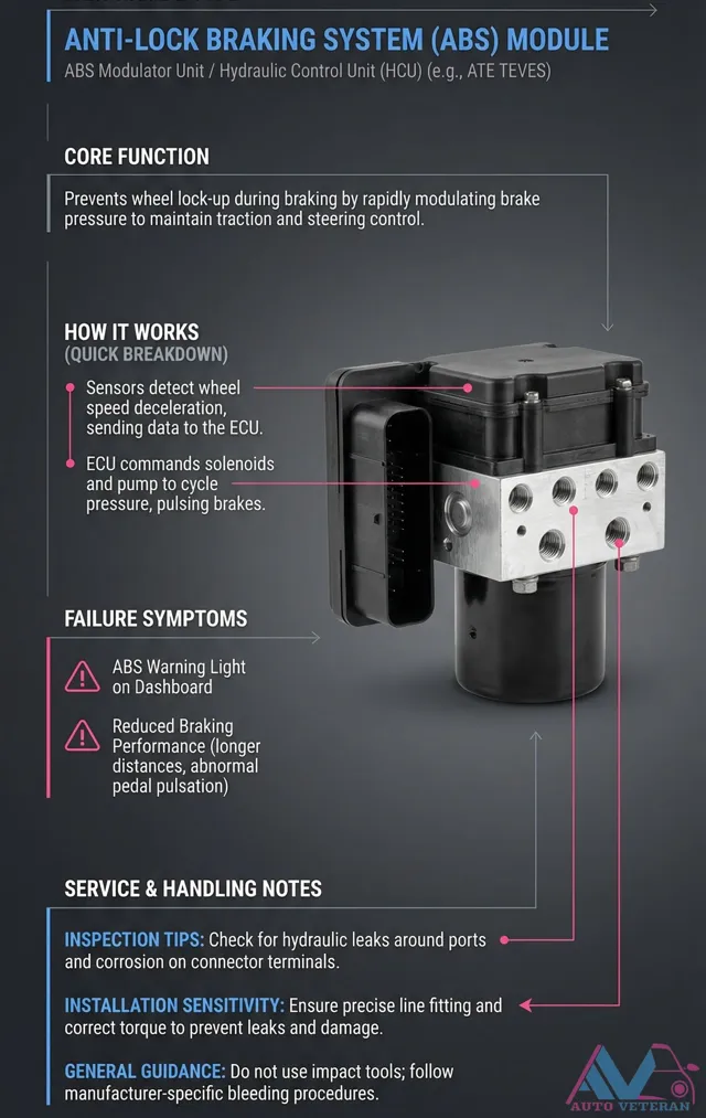 ABS Module HCU Core Function and Failure Symptoms
