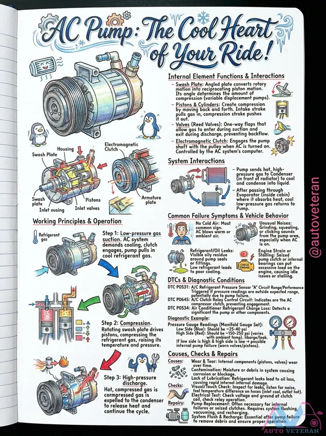 AC Compressor Swash Plate Failure Symptoms and Diagnosis