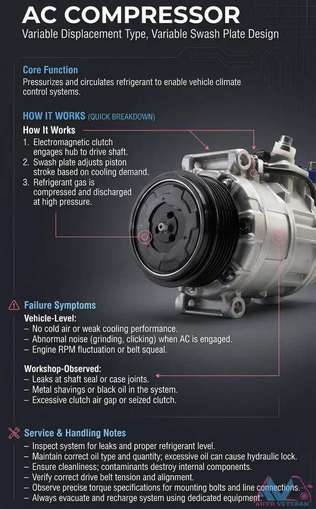 Variable Swash Plate AC Compressor Operation and Service