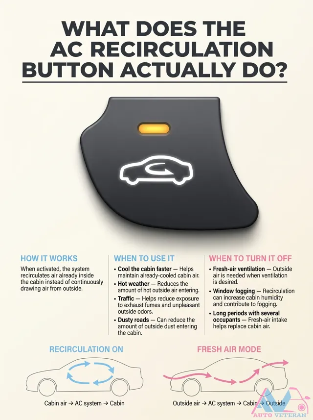 AC Recirculation Button: When to Use and Turn Off