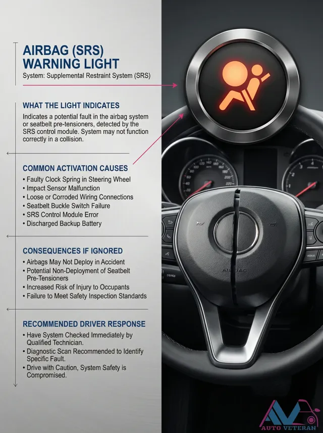 Airbag SRS Warning Light Fault Causes and Consequences