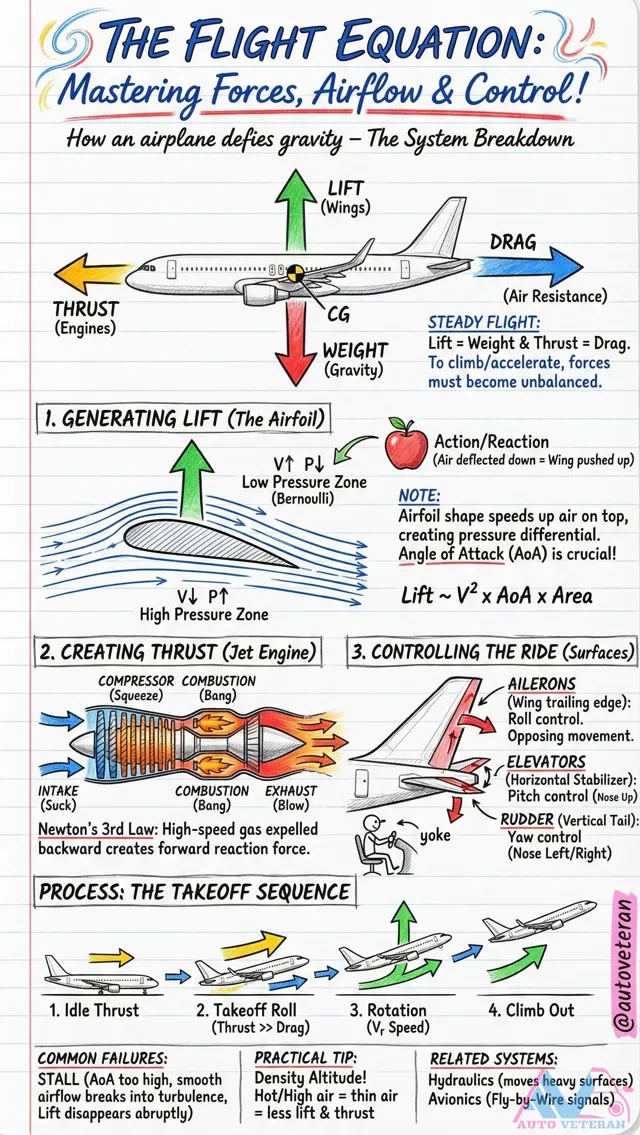 Airplane Flight Forces System Breakdown