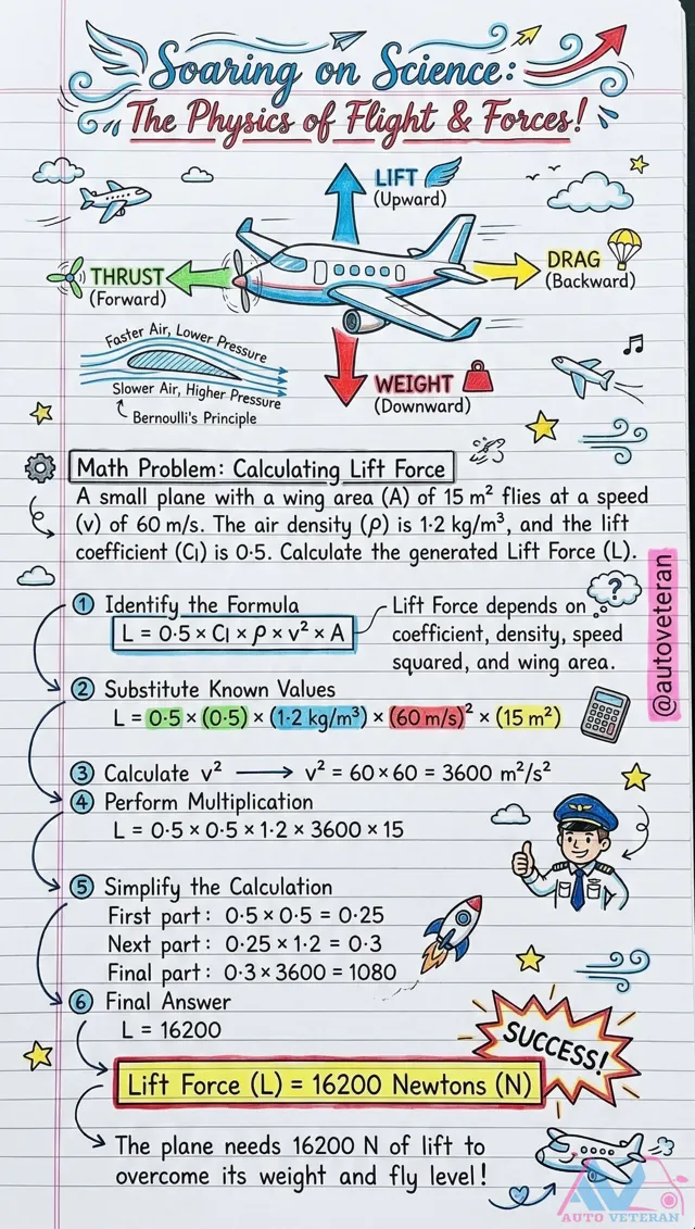 Calculating Lift Force Using Bernoulli's Principle