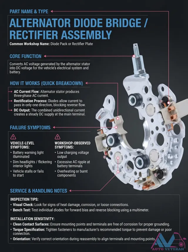 Alternator Diode Bridge Failure Symptoms and Testing