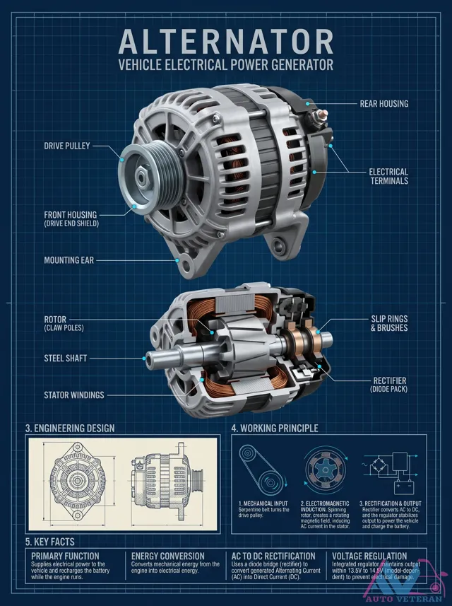 Alternator Rear Housing Rectifier Stator Details