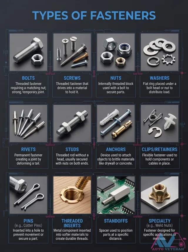 Types of Automotive Fasteners and Their Functions