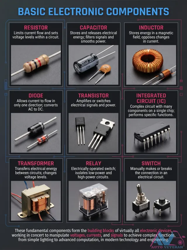 Basic Electronic Components Diagram for Automotive Systems