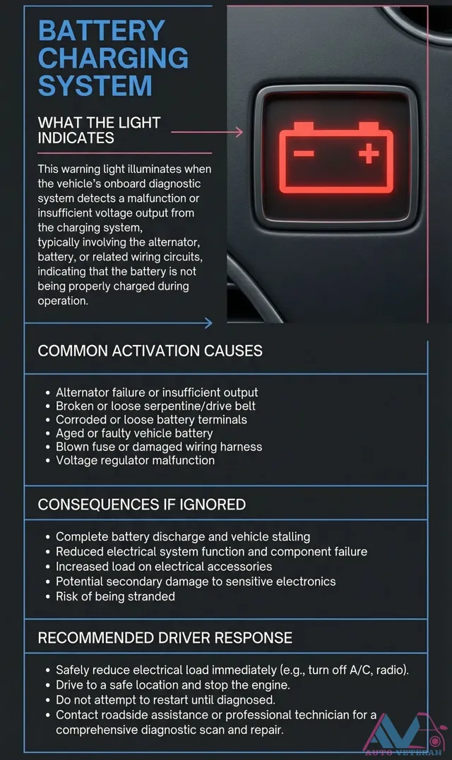 Battery Charging System Warning Light Causes and Response