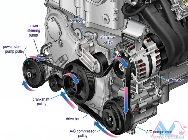 Belt Routing V6 Power Steering Alternator