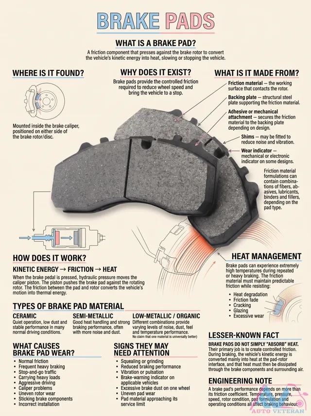 Brake Pad Parts, Materials, and Wear Causes