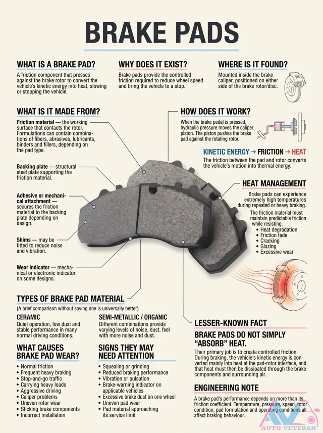 Brake Pad Fundamentals: Function, Materials, and Wear