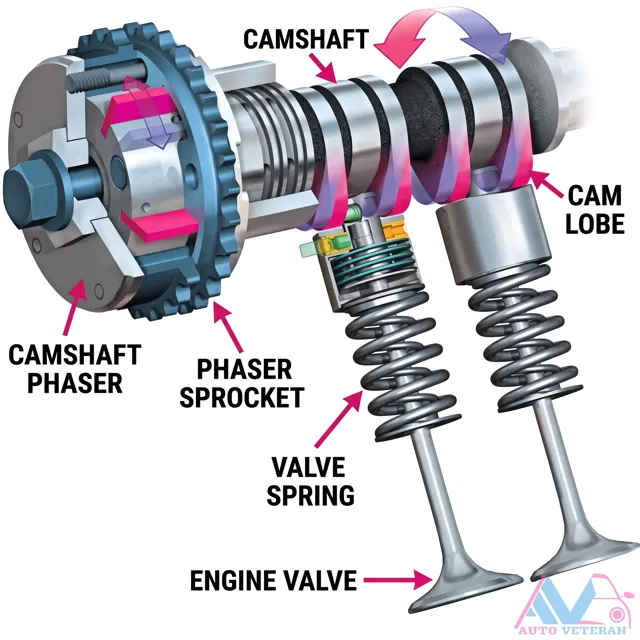 Camshaft Lobe to Phaser Sprocket Layout