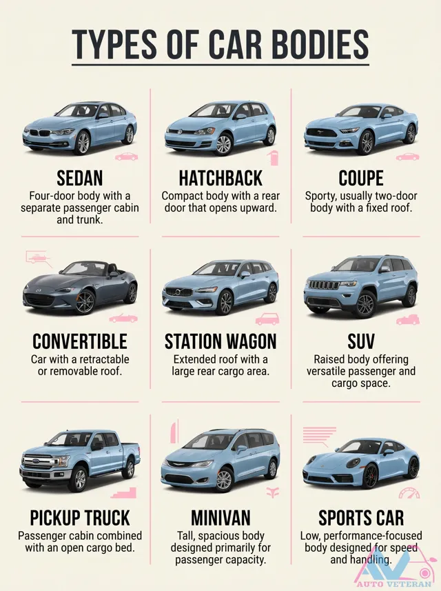 Car Body Types: Sedan, Hatchback, Coupe, and More