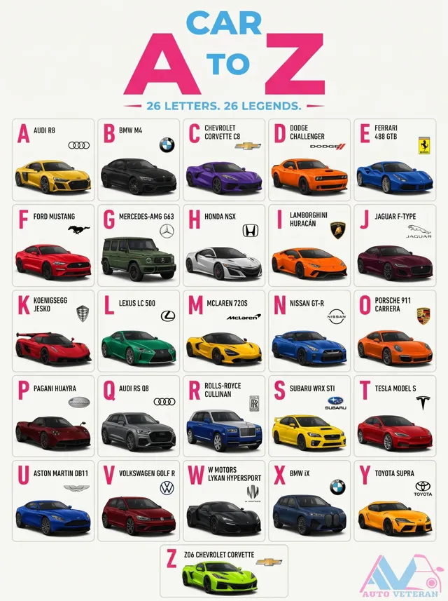 A to Z Car Legends: 26 High Performance Models