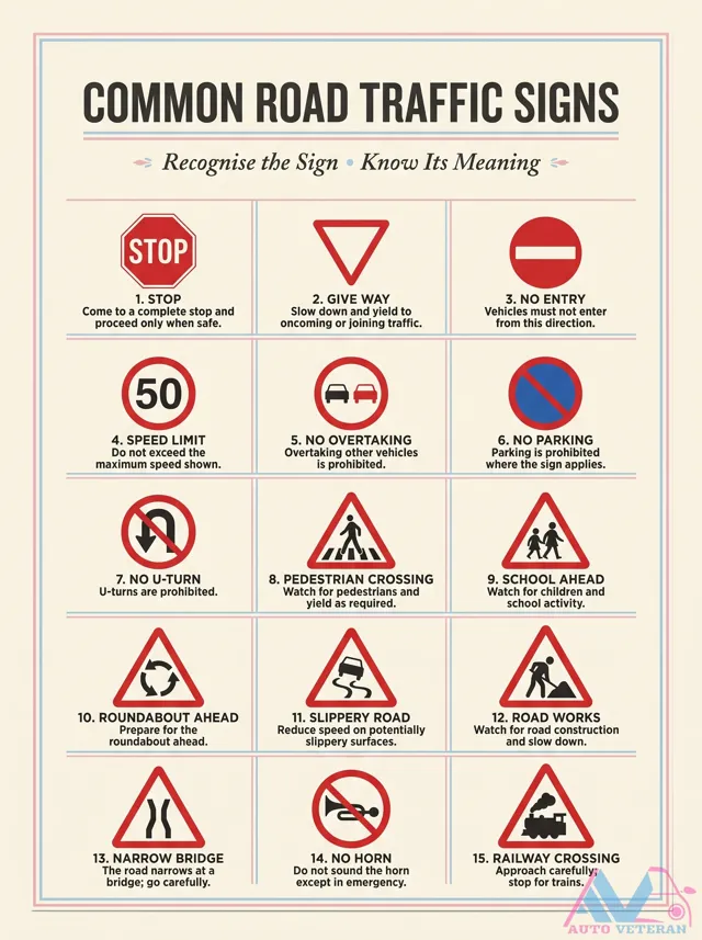 Common Road Traffic Signs and Meanings