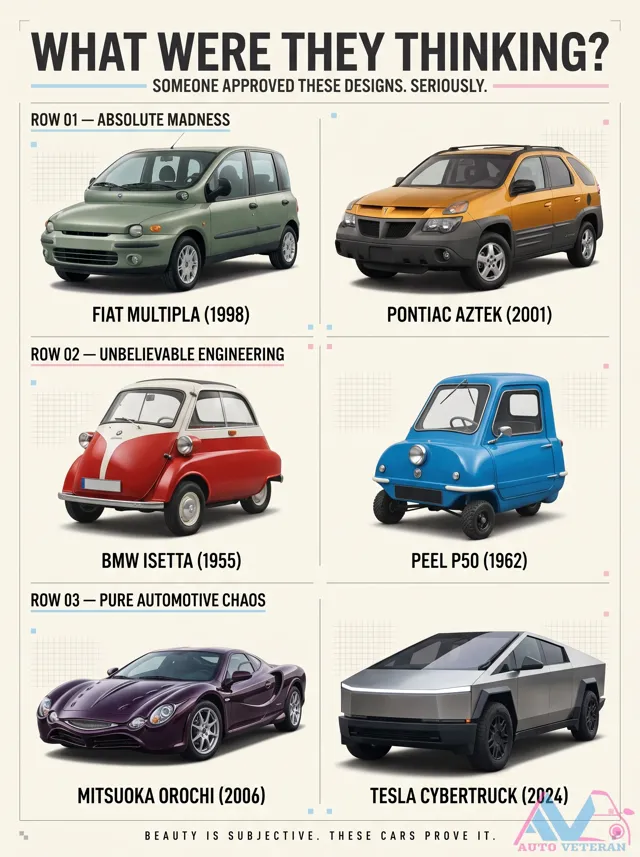 Controversial Car Designs: Fiat Multipla to Cybertruck