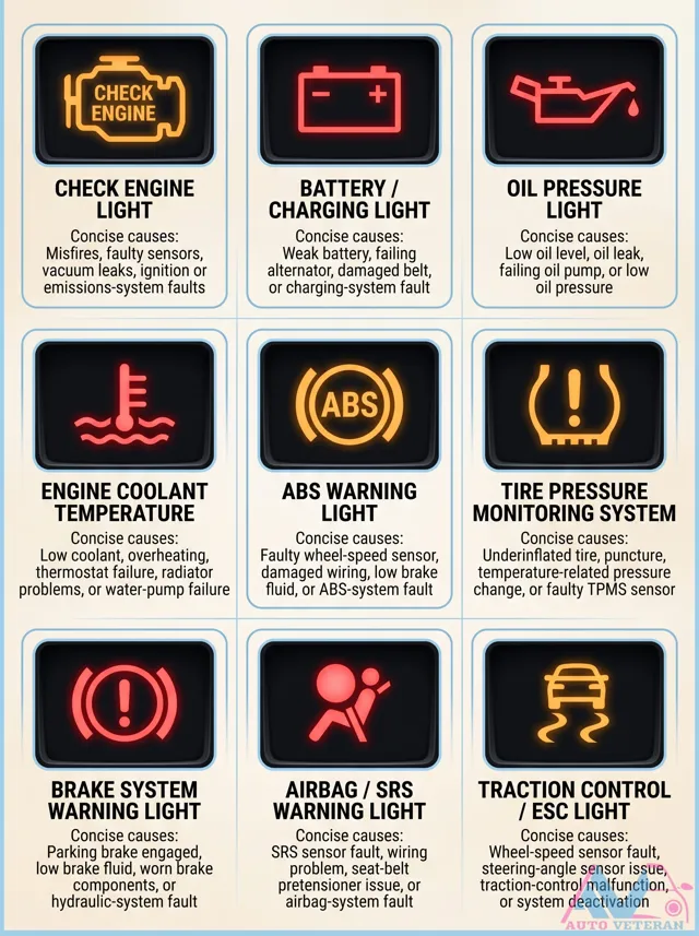 Dashboard Warning Light Causes Chart
