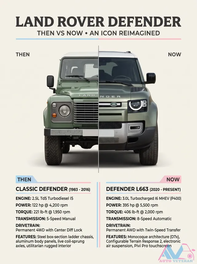 Land Rover Defender: Classic vs L663 Specs Compared