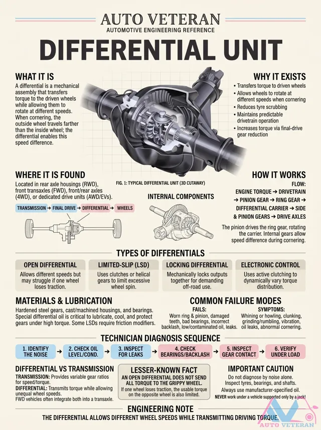 Differential Unit Internal Components Cutaway
