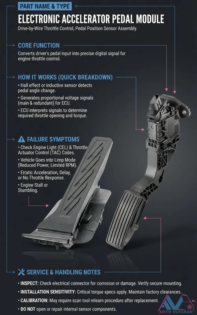Electronic Accelerator Pedal Module Failure Symptoms