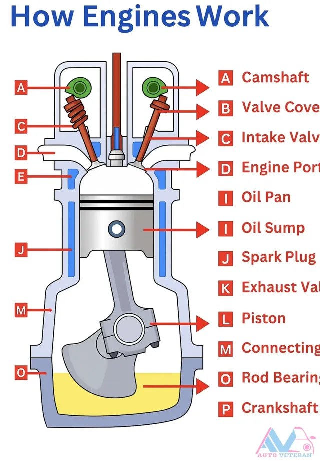 Engine Components: Camshaft, Valves, Pistons, Crankshaft