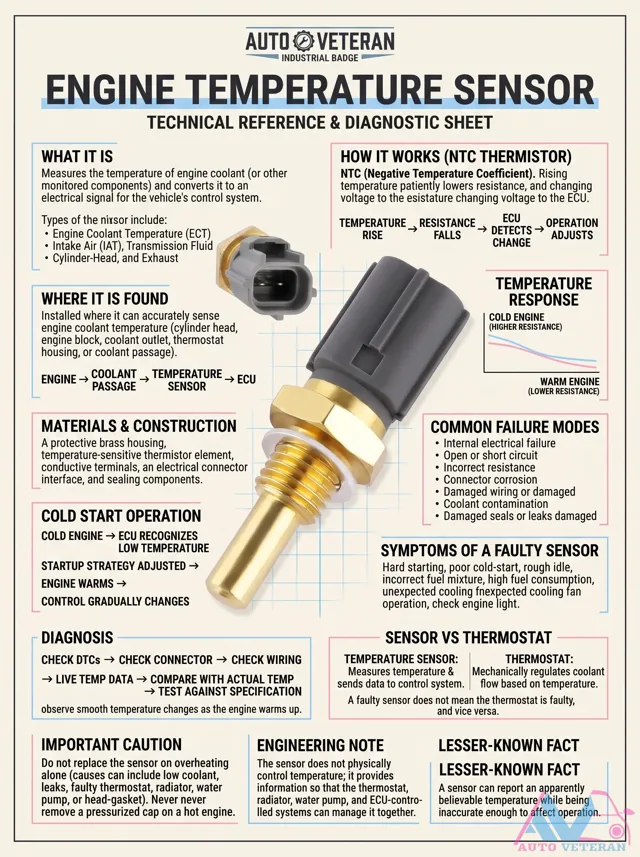Engine Coolant Temperature Sensor NTC Thermistor Diagnostic