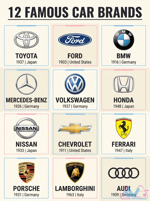 Famous Car Brands and Their Founding Years