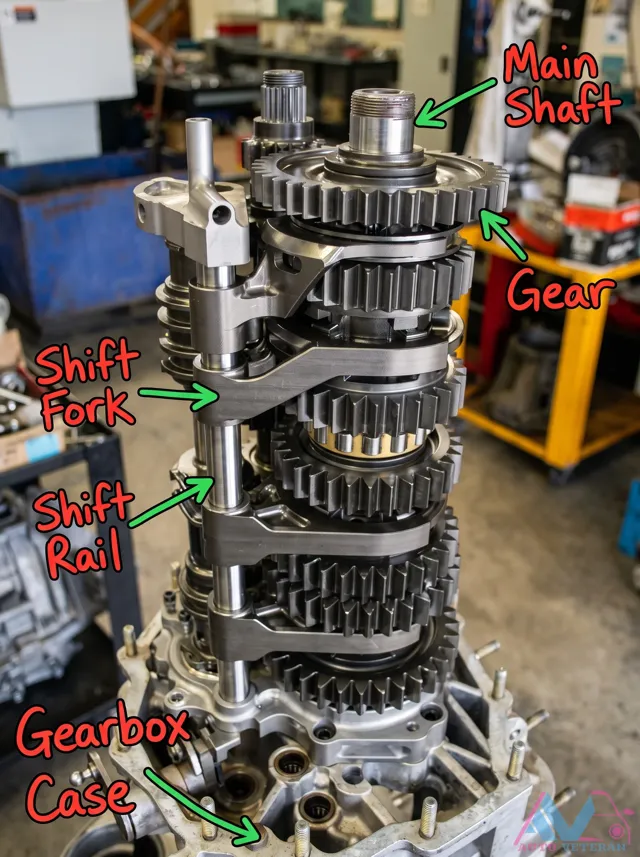 Main Shaft Gear Shift Fork in Gearbox Case