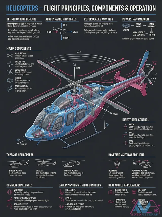 Helicopter Aerodynamics, Components, and Flight Controls