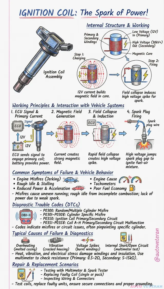 Ignition Coil Internal Structure and Failure Symptoms