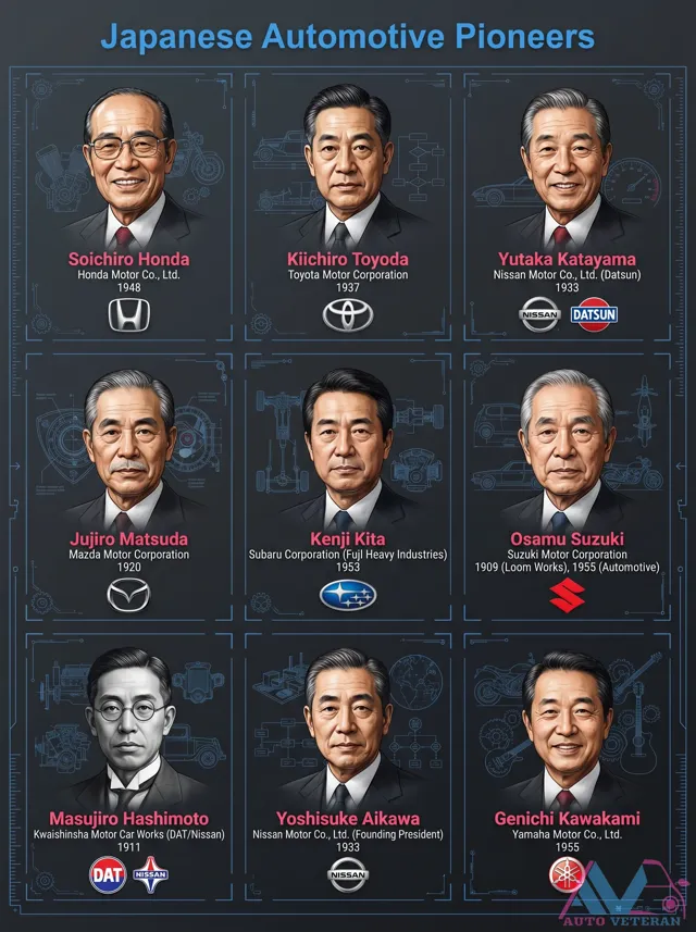 Japanese Automotive Pioneers and Founding Timeline
