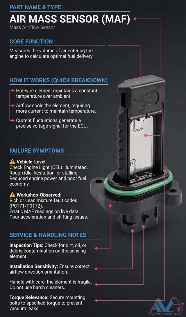 MAF Sensor Hot-Wire Failure Symptoms and Service Notes