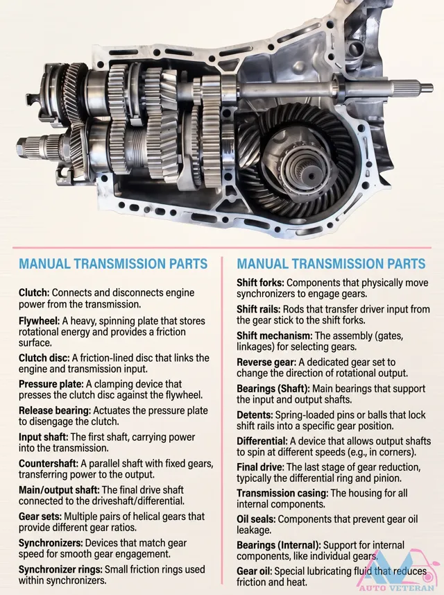 Manual Transmission Parts: Shift Forks, Clutch & Gears