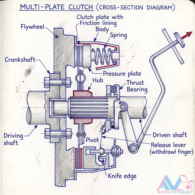 Multi-Plate Clutch Cross-Section Diagram