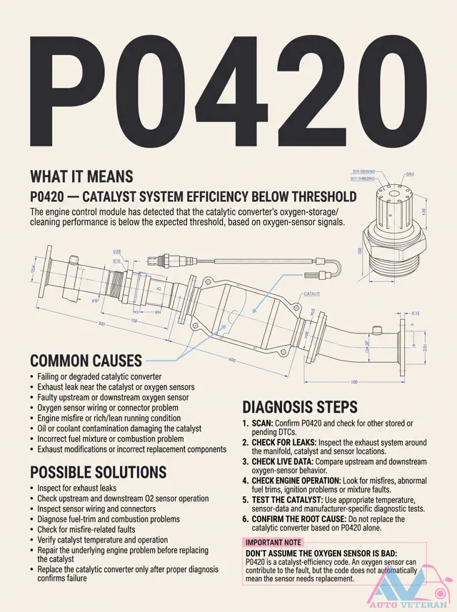 P0420 Catalyst Efficiency Diagnosis Steps