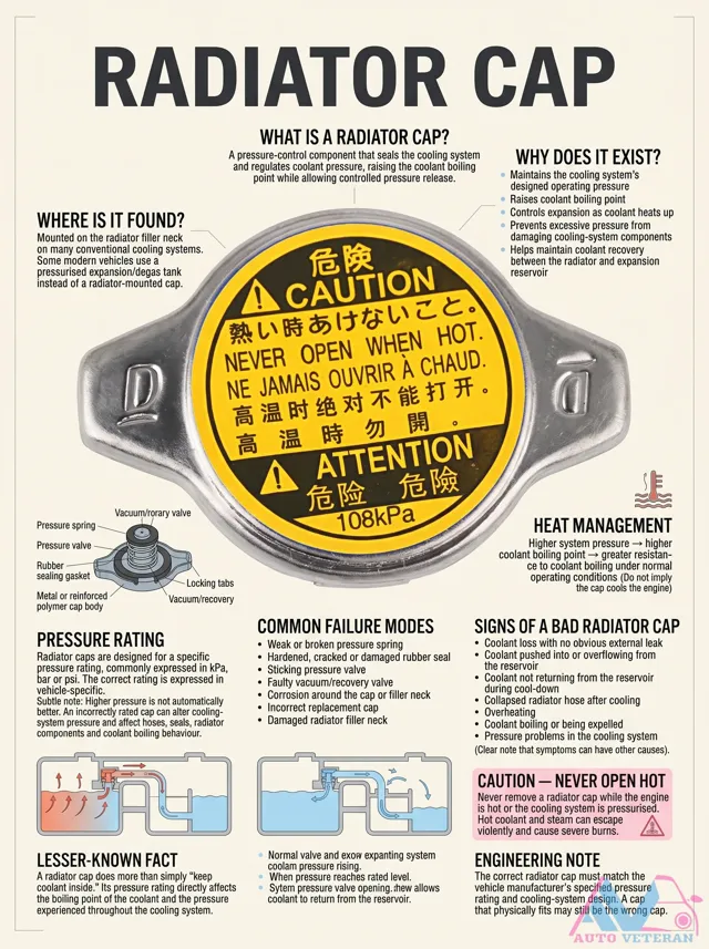 Radiator Cap Pressure Rating and Failure Modes