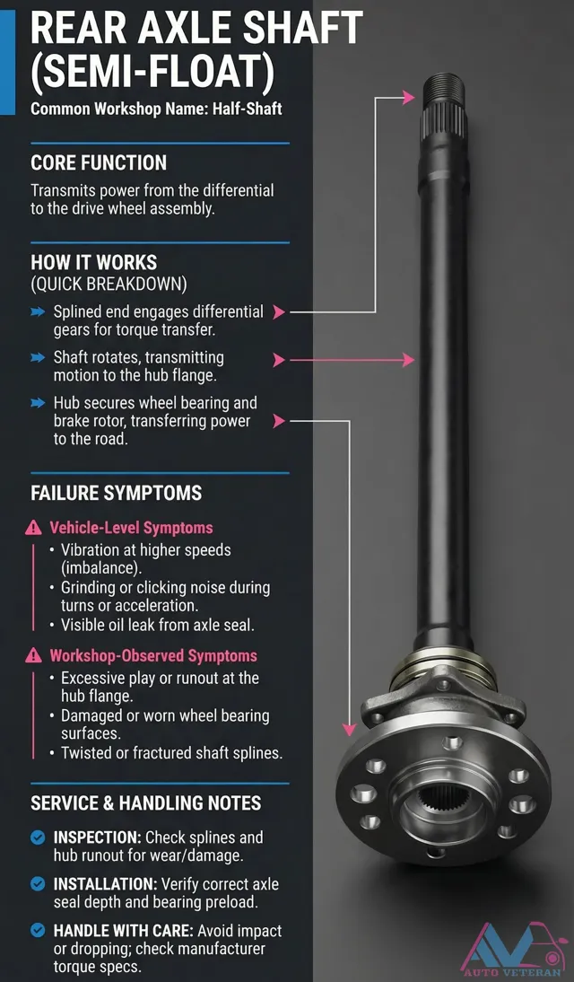 Rear Axle Shaft Semi-Float Failure Symptoms and Service