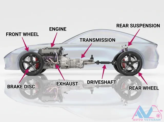 Rear Wheel Drive Powertrain Layout Diagram