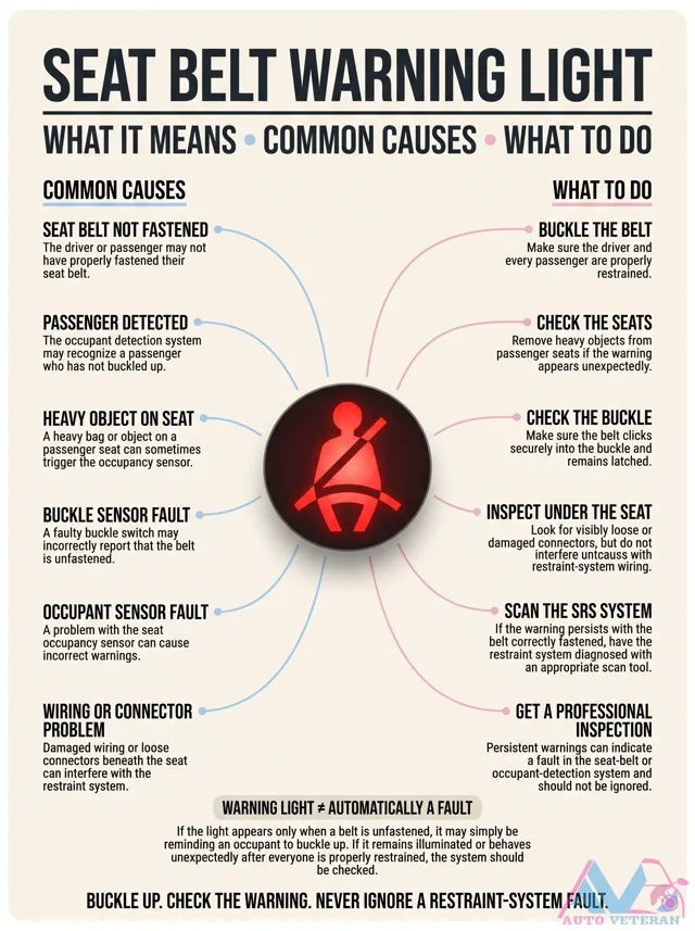 Seat Belt Warning Light Common Causes and Fixes