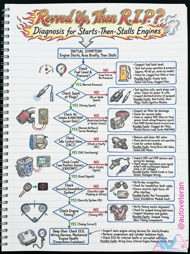 Starts-Then-Stalls Engine Diagnosis Guide