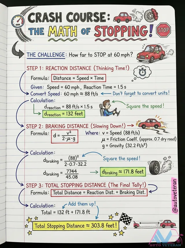 Stopping Distance Calculation at 60 mph
